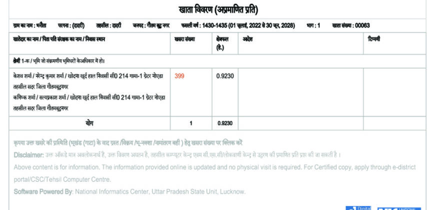 SUNSINE RESIDENCY SECTOR-20